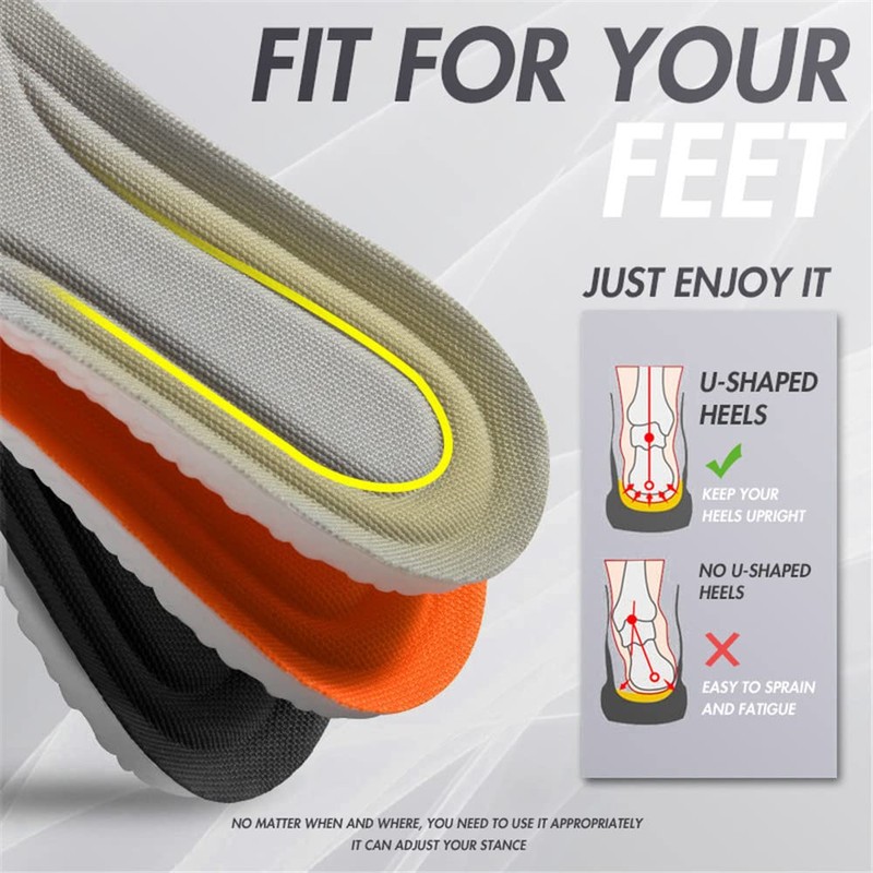 XINIFOOT 3 Pairs Flexible Replacement Insoles with Shock Absorption, E-TPU