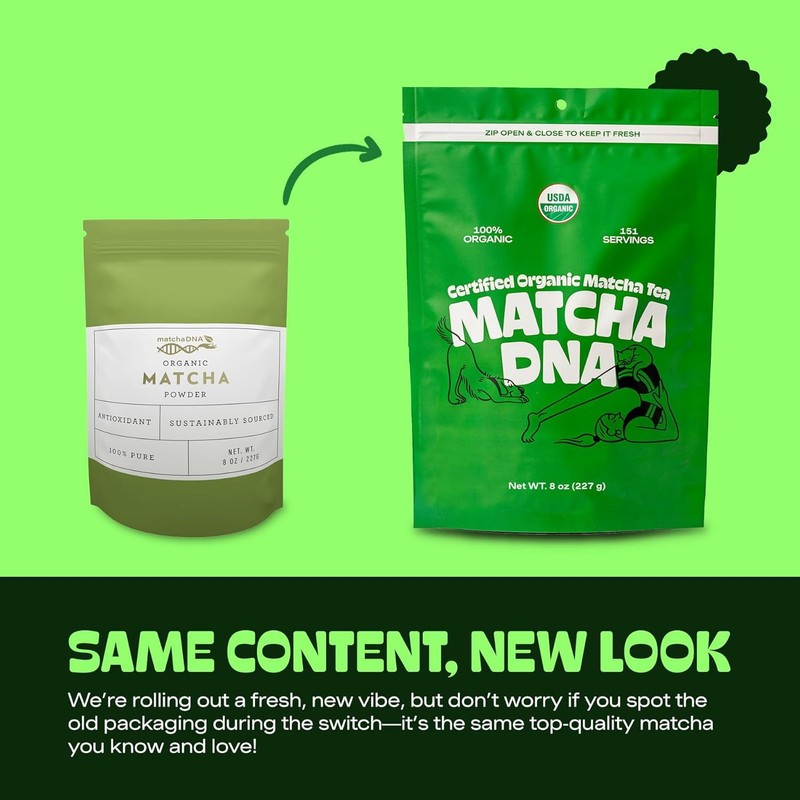 MATCHA DNA Certified Organic Matcha Green Tea Powder (8 oz