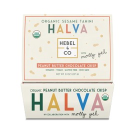 HEBEL & CO Peanut Butter Chocolate Crisp Halva - 8 oz | Certified USDA Organic, Gluten Free, Kosher & Vegan
