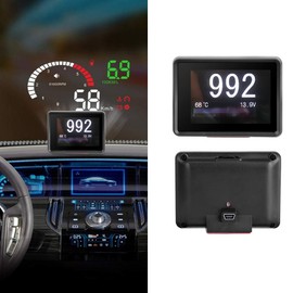 TKSE Car MultiFunction Meter, Car OBD MultiFunction Meter Digital Temperature Voltage Speed HUD Display Water temperature alarm