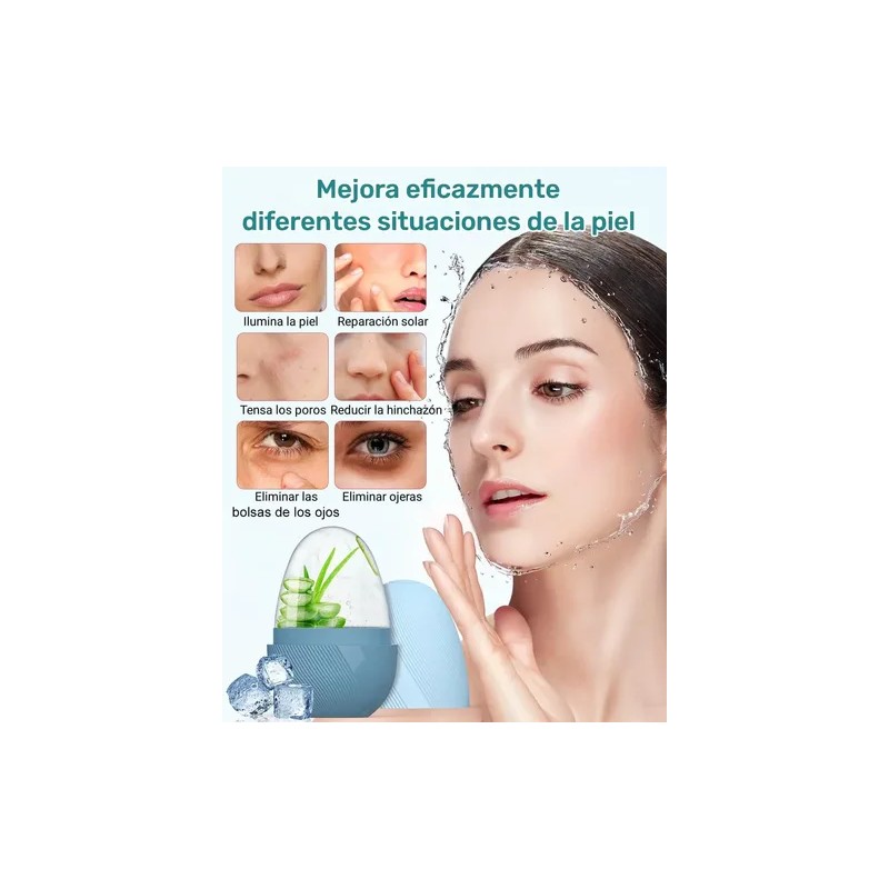 Rodillo Silicón Hielo Para Masaje Facial Reutilizable
