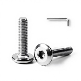 3/16-24 x 2" (20 Pack) Flat Head Hex Socket Cap Screws Bolts, 304 Stainless Steel 18-8, Hex Drive Countersunk Furniture Connector, Fully Threaded Machine Thread, Bright Finish