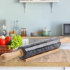SIPARUI Marble Rolling Pin with Wooden Cradle Thick Handle Set