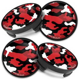 Biomar Labs Compatible with Ford 6M211003 Hub Caps Wheel Hub Caps 54 mm Red Camouflage CFZ 4