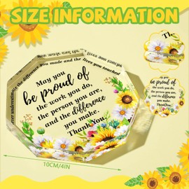 Yinder Thank You Gift for Women Inspirational Gift Office Coworker Gifts Graduation Gift for Friends Classmates Colleague Leaving Job Farewell Gift Teacher Appreciation Keepsake(Sunflower)