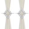 Mewutal 2 Pack Silver Curtain Tiebacks Square Curtain Holdbacks Plastic