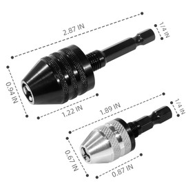 1/4 Inch Hex Shank Keyless Drill Chuck Quick Change Adapter Converter drill adapter Impact Drills Bits, Electric Tool Accessories (0.6-8mm,0.3-3.6mm)