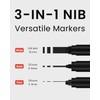 BIGTHUMB 3 Pcs Black Jumbo Permanent Markers: 15mm Wide Tip