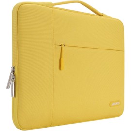 MOSISO Laptop Sleeve Compatible with MacBook Air/Pro, 13-13.3 inch Notebook, Compatible with MacBook Pro 14 inch M3 M2 M1 Chip Pro Max 2024-2021,Polyester Multifunctional Bag, Yellow