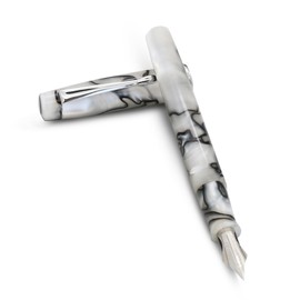 Himalaya V2-Chrome Ultra Flex Nib Pen - Twist-Style Converter Filled Calligraphy Pens for Writing - Fancy Pens for Men & Women - Extra Fine Nib Fountain Pen w/Metal Clip & Cap Ring, Taj Mahal Acrylic