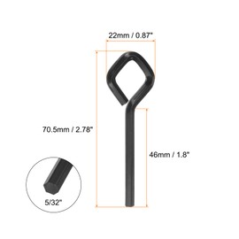 HARFINGTON 6pcs Dogging Hex Key Wrench 5/32" SAE Metal Dog Door Keys Spanner with Diamond Full Loop for Push Bar Emergency Exit Devices, Black
