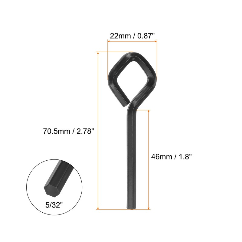 HARFINGTON 6pcs Dogging Hex Key Wrench 5/32" SAE Metal Dog