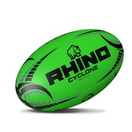 Rhino Cyclone XV Training Rugby Ball, Fluo Green, Size 5