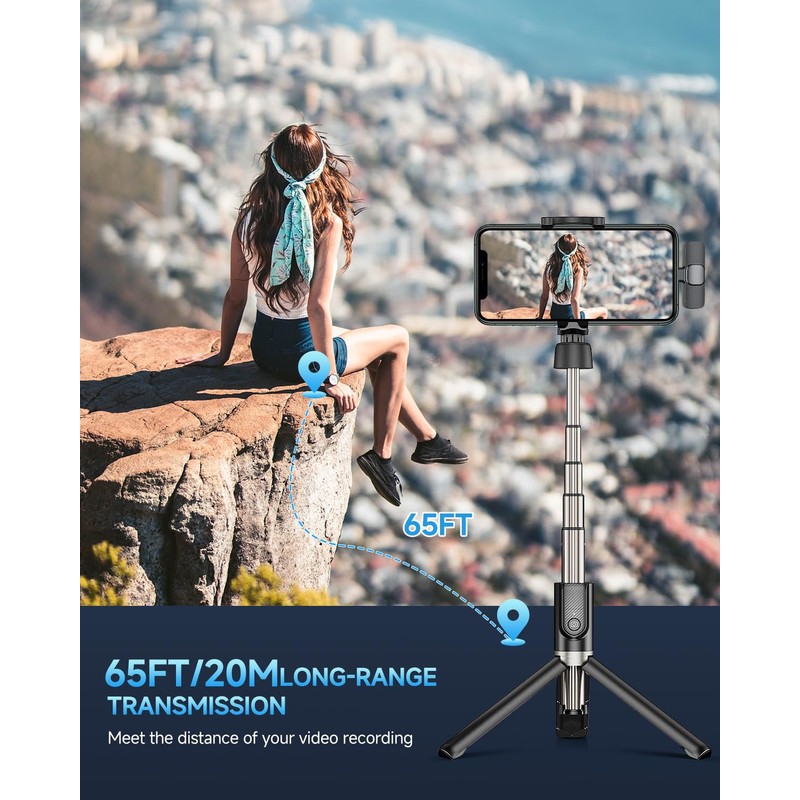 2 Pack Professional Wireless Lavalier Microphone for Android, Lapel Mics