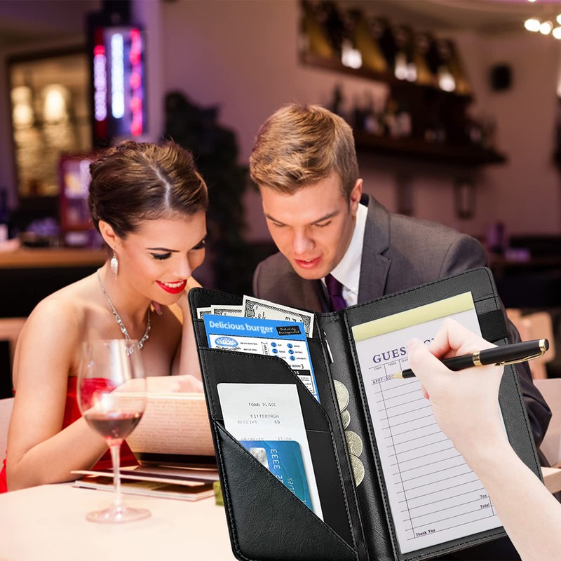 Server Books for Waitress Waiter with Zipper Pocket, Camouflage Flag