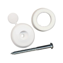 10 x White 25mm Thick Polycarbonate Sheet Fixing Buttons to fix or Screw into Noggin Purlin rafters or Poly