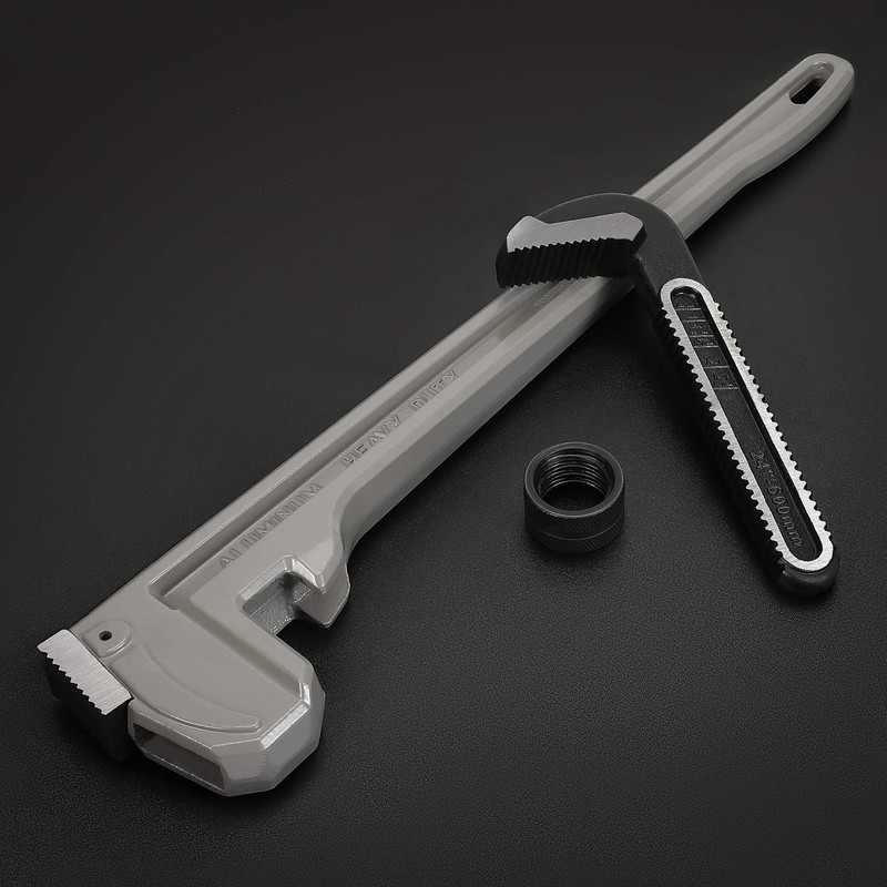 DURATECH 24-inch Heavy Duty Aluminum Straight Pipe Wrench, Adjustable Plumbing