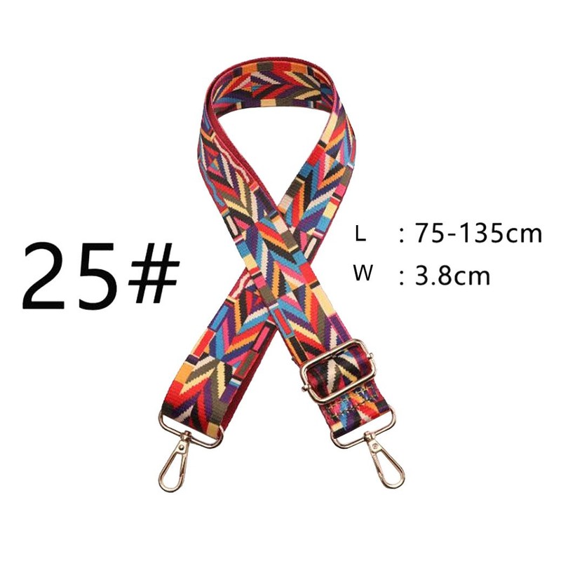 Purse Strap Replacement Guitar Style Multicolor Canvas Crossbody Strap for