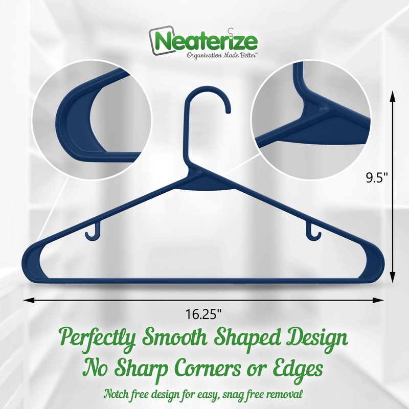Clothes Hangers Plastic 20 Pack - Navy Plastic Hangers -