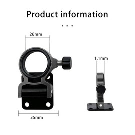 IUSOT Fishing Umbrella Holder, 2PCS Wall Mounted Parasol Clamp, Aluminum Alloy Fishing Box Bracket, Adjustable Pole Clamps Foldable Design for Outdoor Fishing Balcony Patio Use（black）