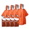 Emergency Survival Rain Poncho - 4 Pack Thermal Mylar Foil