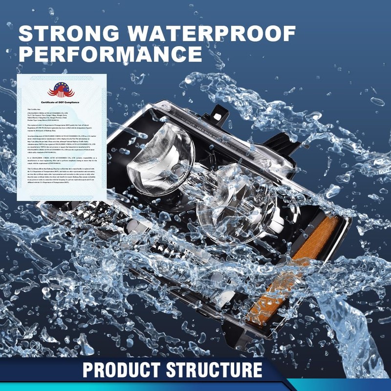 PIT66 Headlight Assembly Compatible with 2007-2014 Chevy Tahoe Suburban/2007-2013 Avalanche