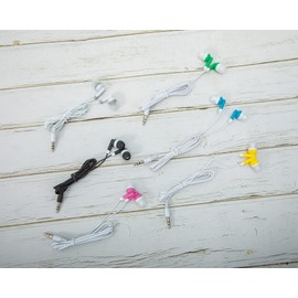 QIDAIZUOEN 108 Packs Bulk Earbuds Classroom Headphones Wired in Ear Disposable Student Earphones Multiple Colors Individually Wrapped for School Travel or Home Use