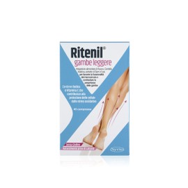Syrio Integratori Alimentari, Ritenil Gambe Leggere Integratore alimentare con Bioflavonoidi da Semi d'Uva per la Funzionalità del Microcircolo e contro la Pesantezza delle Gambe, 45 compresse