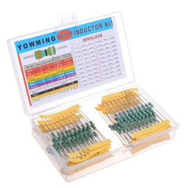 20Values 200 Pcs Inductor 1 uH to 4.7 mH 0.5 W Color Ring Inductor 1/2 Watt Assortment Kit for Audio,Toys,Tuner modules etc