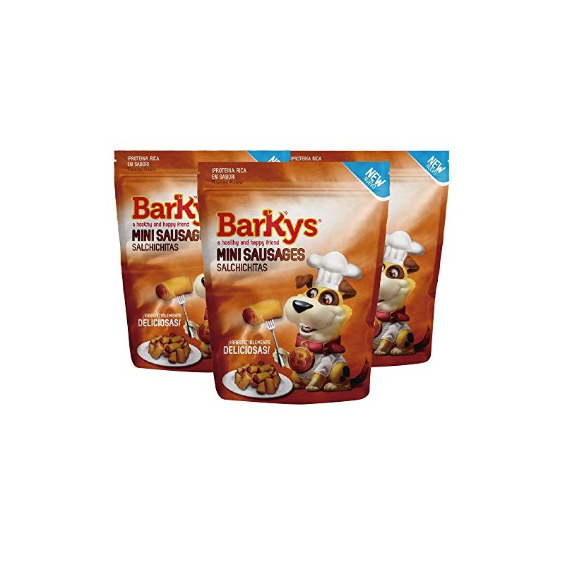 BARKYS Mini Salchichitas/Mini Sausages, 3 Pack de 100g