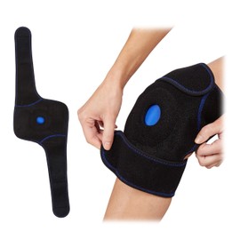 Relaxdays Cooling Pad Knee Bandage with Velcro Fastening Reusable Multiple Compresses Hot & Cold Black/Blue Pack of 1