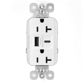 Legrand Pass & Seymour Radiant 20 Amp GFCI Wall Power Outlet with 3.1 Amp USB A/C Charger, Dark Bronze