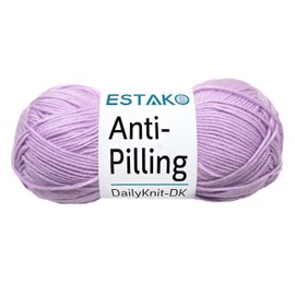 Estako DailyKnit-DK - Hilo acrílico 100% antibolitas - Suave DK peso ligero #3 - (3.5 onzas / 273 yardas) - para tejer y ganchillo (80062 - Lila)