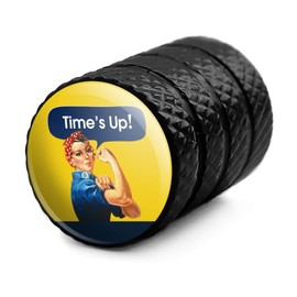 GRAPHICS & MORE Time's Up Says Rosie The Riveter Tire Rim Wheel Aluminum Valve Stem Caps