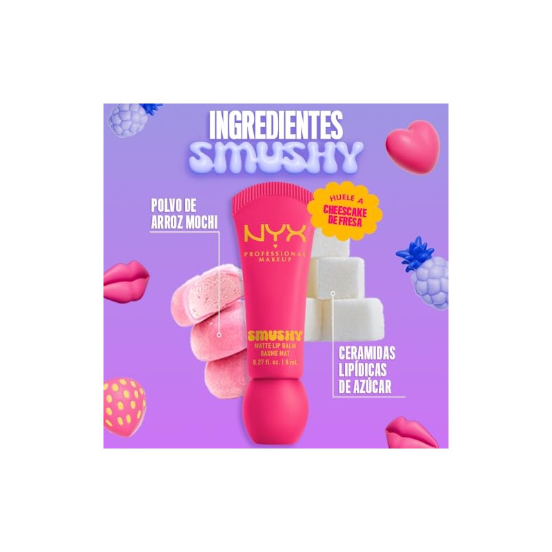 NYX Professional Makeup, Smushy Bálsamo de Labios Matte - Tono