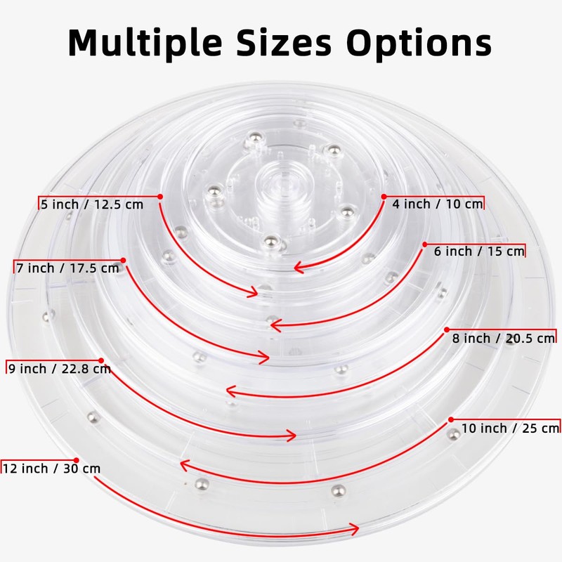 Yatinkim 22.8 cm Acrylic Turntable Rotating Base Clear 360 Degree