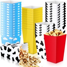 Dunzoom 50 Pcs Back to School Popcorn Boxes Toy Inspired Cartoon Story Party Favor Popcorn Treat Boxes Paper Birthday Popcorn Box Snack Treat Containers for Birthday Baby Shower Party Favors