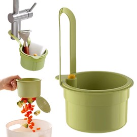 Pack of 2 Strainer for Sink, Draining Container, Sink Storage Basket for Kitchen Drains, Tap Hanger, No Mess, for Cleaning/Tidying Up in the Kitchen (Green)