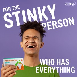 Anti-Fart Gum, Funny Fake Prescription Joke Pill Box Prank, Gag Gifts for Men & Women, Unique Novelty Christmas Gift Idea for Secret Santa & Birthdays, Practical Joke Stocking Filler