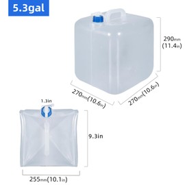 UMETASS - Contenedor de agua plegable de 5.3 galones con espiga, cubos plegables para almacenamiento de agua portátil para exteriores, camping, senderismo (2 unidades)