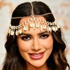 Zoestar Boho Head Chains Gold Shells Headband Leaf Bridal Headpiece
