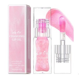 New Color Changing Lip Oil, Glitter Lip Gloss, Upgraded Big Brush, Nourishing Non-sticky Lip Tint Glossy Lipstick Makeup  Moisturizer Hydrate - Color: 1PCS