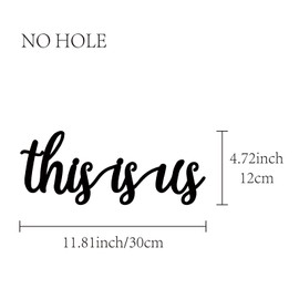 CREATCABIN This is Us Sign Wood Wall Decor Art Cutout Letter Word Laser Cut Unfinished Decorative Accessories Modern for Living Room Home Door Farmhouse Porch Bedroom Decoration 11.8 x 4.7 Inch,Black