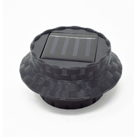 solarize 4-Pack E27 Base Rattan Effect Solar Outdoor Deck Surface Mount Energy Efficient Light Fixtures