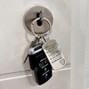 Engraved stainless steel key ring with cut-out heart, medium maturity
