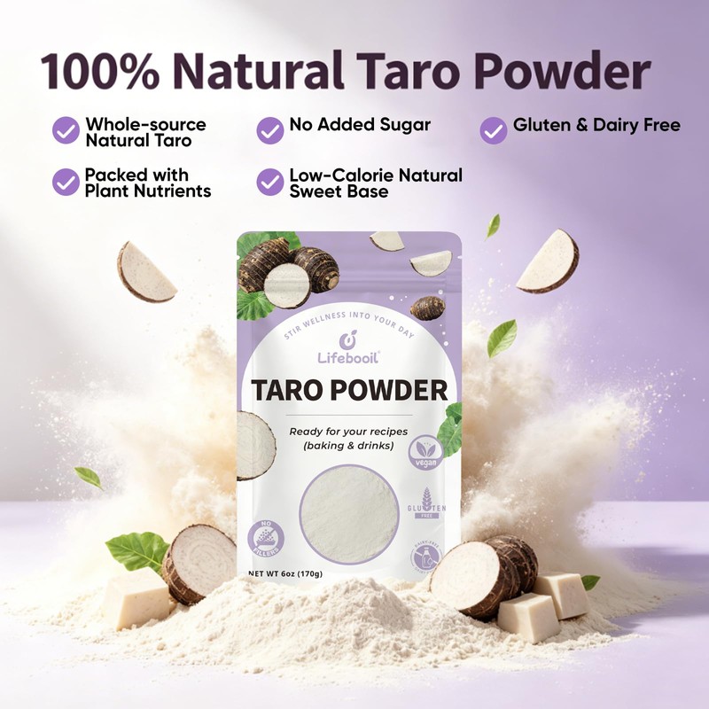 Lifebooil Taro Powder, No Additives and Preservatives, 6oz