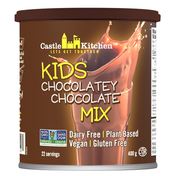 Castle Kitchen Premium Dark Chocolate Kids Mix - Vegan, Plant Based, Gluten Free, Dairy Free, Non-GMO Project Verified, Kosher, Just Add Any Milk Substitute - 400g