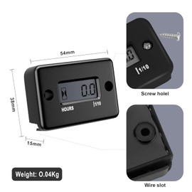 FEBWAN Inductive Hour Meter for Dirtbike Lawn Mower ATV Generator Motorcycle Boat Diesel Engine Dirt Bike Outboard Motor Boat Small Engines, LCD Digital Hour Counter, Waterproof HR Meter 2 Pcs Black