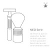 MÜHLE NEO Safety Razor, Rubber Grip Handle in black, Closed