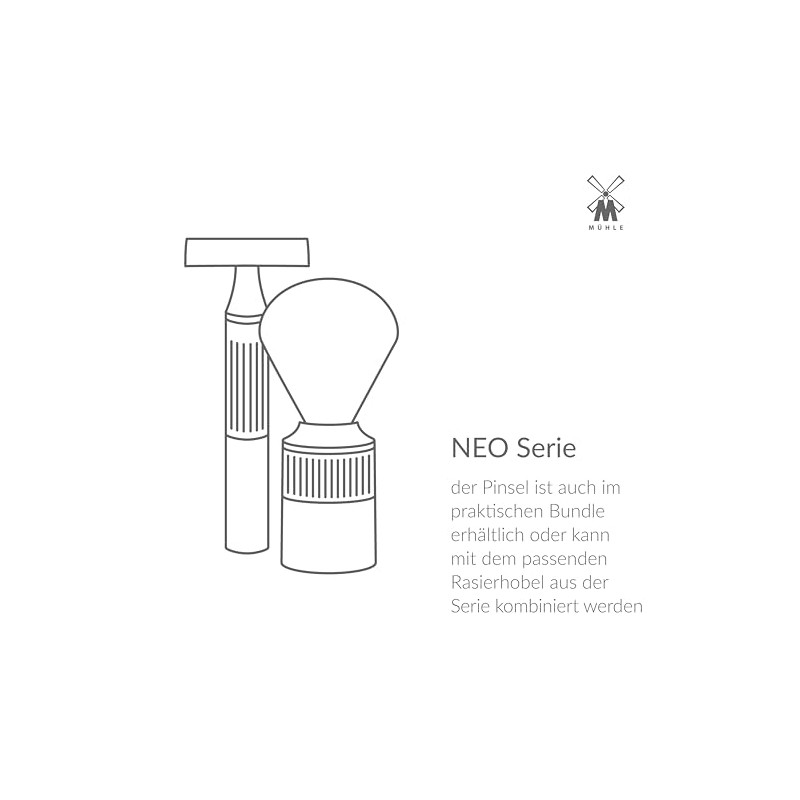 MÜHLE NEO Safety Razor, Rubber Grip Handle in black, Closed